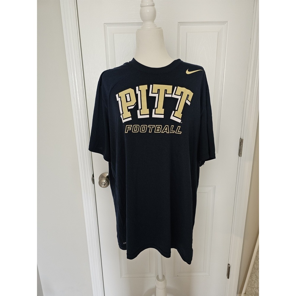Nike XXL‎ DRI-FIT Pitt Panthers T-shirt NCAA Football Navy Blue 2XL  Pittsburgh